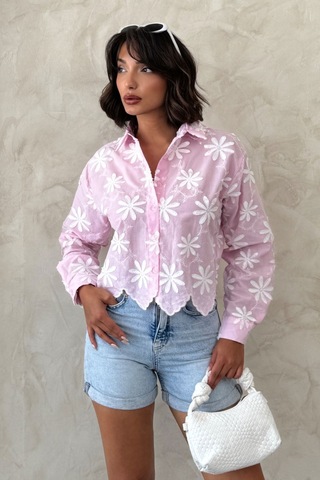 Verymoda Nakışlı Gömlek F1932 Pembe