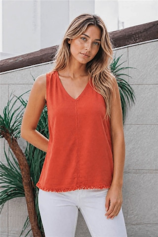 Fashion Friends V Yaka Kiremit Kadın Bluz 26y0530k1