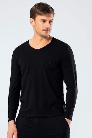 Cacharel Erkek V Yaka Uzun Kollu T-shirt 1334/siyah
