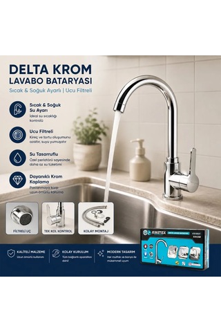 Jenerik Krom Aç-kapa Lavabo Bataryası Ktx-2639 Çok Renkli