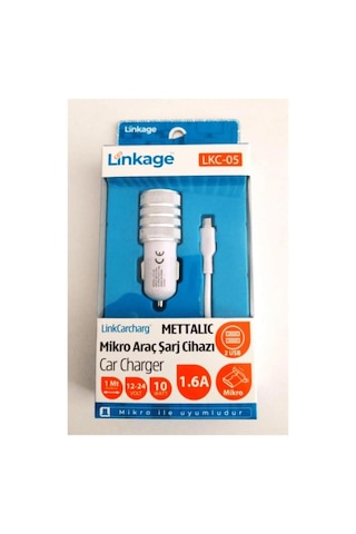 Oto Araç Şarj, 2.1a Micro, 12-24v, 2usb, 10 Watt, 1mtkablo Lkc-05