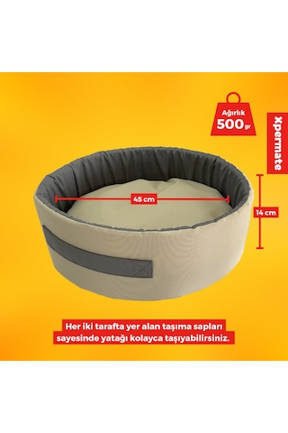 Xpermate Sünger Simit Küçük Irk Köpek Yatağı ve Kedi Yatağı 45 CM