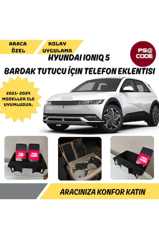 Hyundai Ioniq 5 Bardak Tutucu İçin Telefon Eklentisi 2021-2024 Modeller İle Uyumlu 001