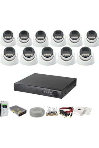 11'li Dome Kamera Seti 2mp 3.6mm Full Color Serisi-129048