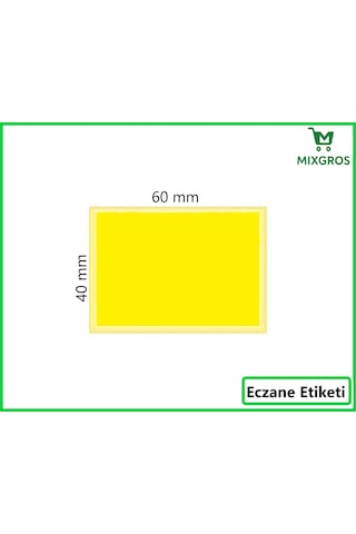 40x60 Termal Eczane Etiketi Sarı Zemin 1 Rulo: 500 Adet Etiket 1 Koli: 100 Rulo Etiket