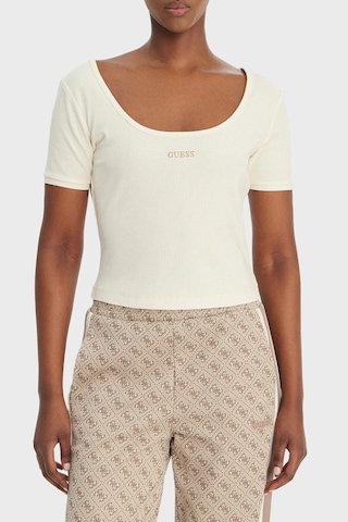 Guess Circe Aktif Modal Karışımlı Kadın T-shirt V6gp04k2969 Krem