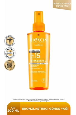 Bioxcin Sun Care Bronzlaştırıcı Yağ 15 Spf 200 ml - Kakao Yağı Havuç Yağı 15 Spf