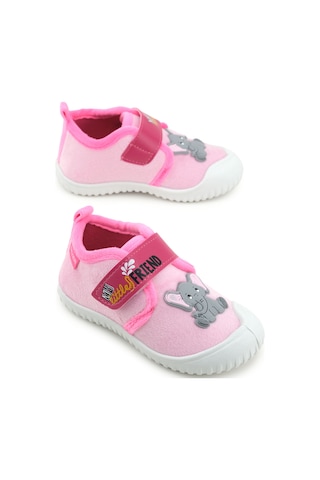 Gezer Kız Çocuk Kışlık Tek Cırt Cırtlı Ayarlanabilir Rahat Taban Ev, Bahçe, Okul, Kreş Panduf Ayakka Pembe