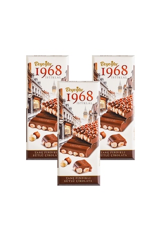Beyoğlu 1968 İstiklal Tane Fındıklı Sütlü Çikolata 170 Gr X 3 Adet