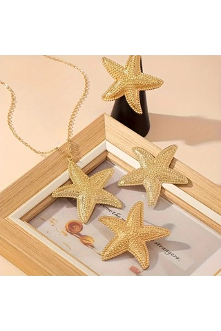 Deniz Yıldızı Niche Tasarim Kadın Takı Seti Altın Kaplama