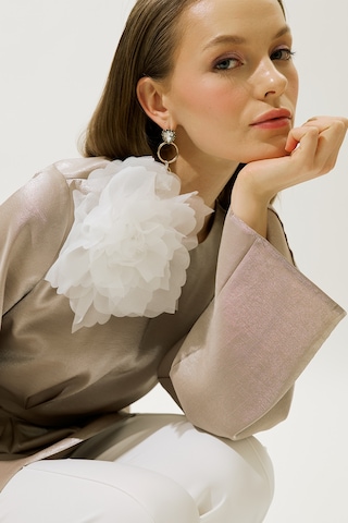 Luna Çiçek Broş Ekru Ekru