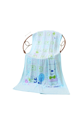 Mikrofiber Karikatür Baskılı Banyo Havlusu Emici Çocuk Büyük Havlu Banyo Örtüsü Çabuk Kuruyan Plaj Havlusu Açık Sarı Standart