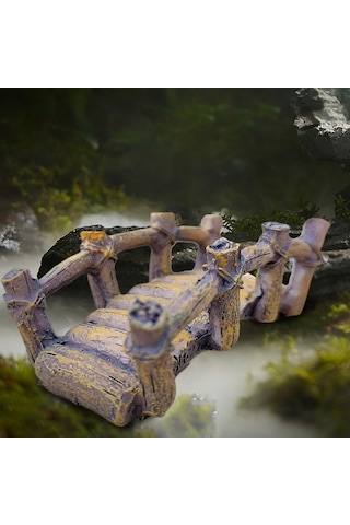 Homyl Minyatür Köprü Balık Tankı Süs Bonsai Ev Dekorasyonu