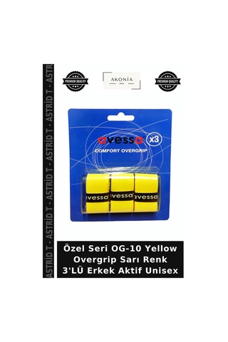 Özel Seri Og-10 Yellow Overgrip Sarı Renk 3'lü Erkek Aktif Unisex