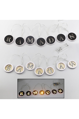 Wezone Ahşap Led Işık Süs - Ramazan Ve Bayramlar İçin Dekoratif Aydınlatma Pil Dahil Değil