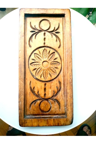 Omeniv Antika Kullanılabilir Ahşap Floral Pasta Kurabiye Kalıbı