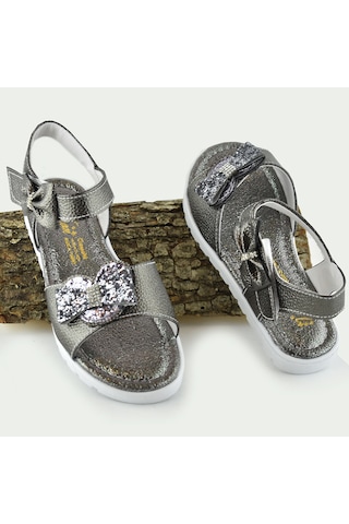 607e Ortopedik Taban Kız Çocuk Sandalet Terlik Düğün Abiye Gündelik Varkan Siyah