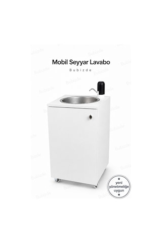 Mobil Seyyar Lavabo Yeni Yönetmeliğe Uygun Model Beyaz