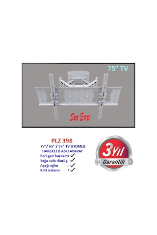 Serend 75"Led Tv Uyumlu Hareketli Tv Askı Aparatı