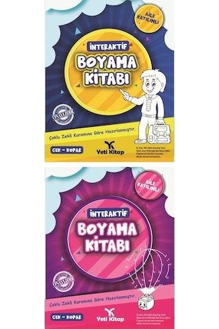 4 -6 Yaş Interaktif Boyama Kitabı 1 - 2 - Dijital Çoklu Zeka Tipi Testi Ilaveli Okuma Takip Ayracı