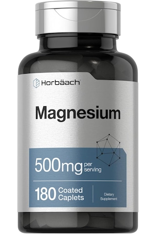 Horbaach Magnesium 500mg Per Serving 180 Caplets Aromasız