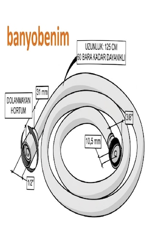 İz Yapı Banyobenim Refectio Pvc Hortumlu Taharetmatik Beyaz