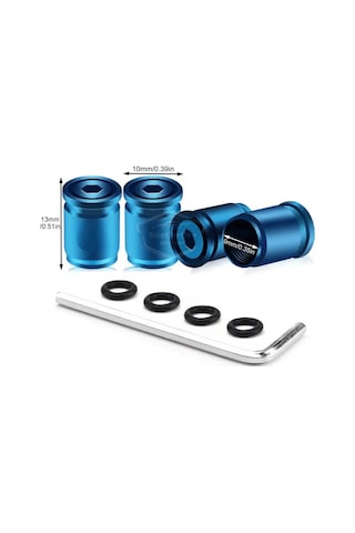 Kilitlemeli Sibop Kapağı Alyanlı Sibop Kapağı Araba Motosiklet Bisiklet Metal Sıkmalı Mavi 4 Lü Set 00 Şüscaroto Aksesuar