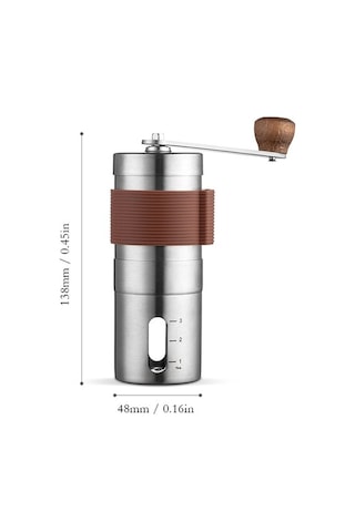 Bloomnest Manuel Kahve Değirmeni, Ayarlanabilir Öğütme, Paslanmaz Çelik, Ahşap Tutacak, Yıkanabilir, Ev & Kamp İçin