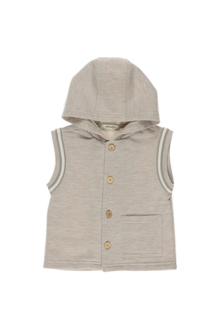 Panço Erkek Çocuk Kapüşonlu Yelek Bej 2311Bb23002-810 001