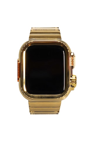 Apple Uyumlu Watch Series 7/8/9 45mm Kasa Gövde Koruyucu Ve Metal Kordon 2 İn 1 Set