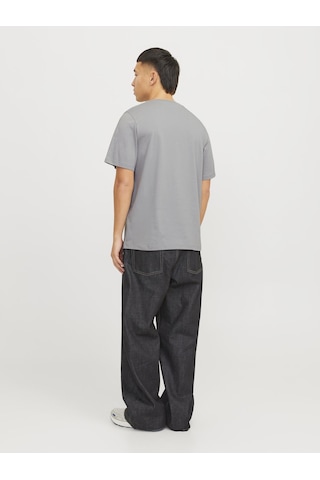 Jack & Jones Erkek Bisiklet Yaka Logolu Tişört - Corplogo - 12151955 Ultimate Grey Gri