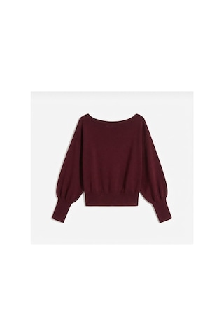 Flex Fashıon Kadın Asimetrik Kayık Yaka Trend Rib Kesim Popüler Bordo Triko Kazak Bordoo - 762206606 Bordoo - 762206606 Bordoo