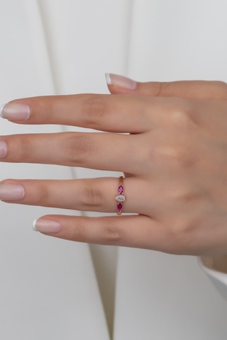 Gümüş Prenses Yüzük Rose Gold Kaplama 925 Ayar Gümüş Rose Gold (511780152)