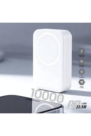 Br-044 Br-044 10.000 Mah Magsafe P.bank Type-c + Usb Giriş-çıkı BEYAZ