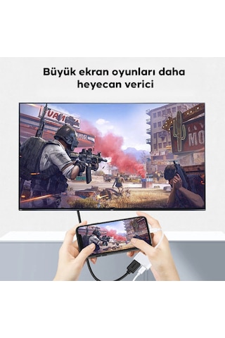 Type-c To Hdmı Görüntü Aktarım Kablosu 4k Destekli Apple iPhone Uyumlu Apple İpad Uyumlu Android Tüm Cihazlar İle