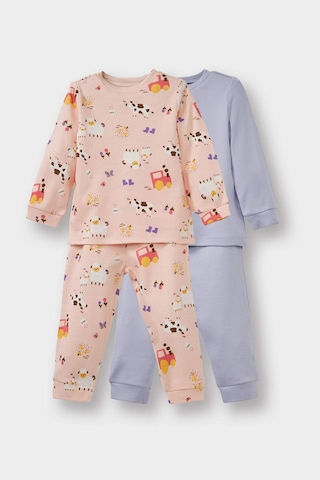 Defacto Kız Bebek 4lü Pijama Takımı Uzun Kollu Üst Uzun Alt F0638a525aupn114 Pembe-pn114