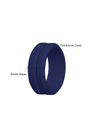Sir053 V Shaped Grooved Edge Silicone Ring Outdoor Sports Couple Ring No.10 Dark Blue Çok Renkli