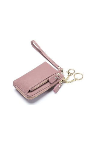 Weichuang01 Cüzdan Deri Basit Çok Fonksiyonlu Ins Sıfır Dana Cüzdanlı El Taşıma Çantaları Bileklik Açık Pembe