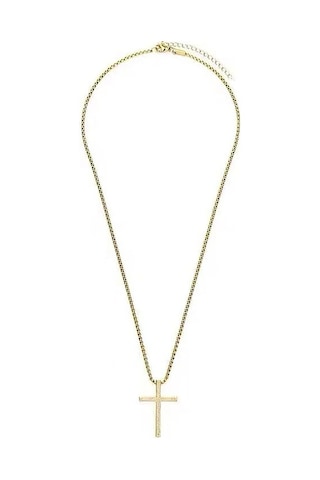 Solmayan Haç Kolye Titanyum Çelik Kolye Köprücük Kemiği Zinciri Basit Kolye Kadın Diğer