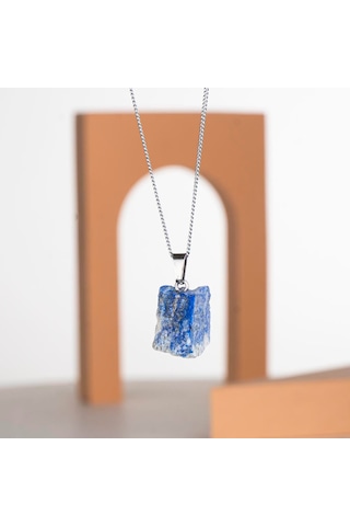 Ham Lapis Lazuli Doğal Taş Kolye Renkli