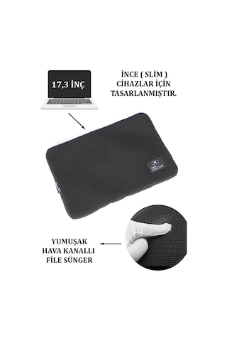Case Club File Sünger 17,3 inç Macbook ve Laptop Kılıfı