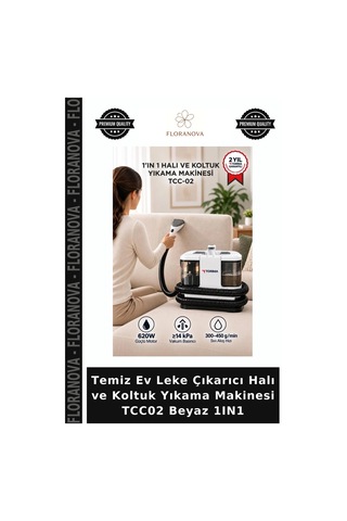 Temiz Ev Leke Çıkarıcı Halı Ve Koltuk Yıkama Makinesi Tcc02 Beyaz 1ın1