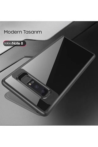 Ally Galaxy Uyumlu Note 8 Darbeya Dayanıklı Şeffaf Silikon Kılıf- 5775 Beyaz