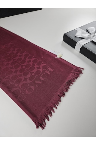 C Desen Yün İpek Şal İnce Kumaş Çift Taraflı Silk Scarfs Bordo