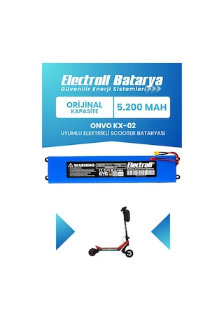 Onvo Kx-02 Uyumlu Batarya Orijinal Kapasite 21.6v 5.200mah Elektrikli Scooter Bataryası Çok Renkli