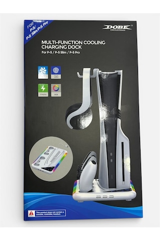 Ps5 Fat/slim/pro Uyumlu Soğutuculu Rgb Şarj Standı Dobe Tp5-3557d Beyaz