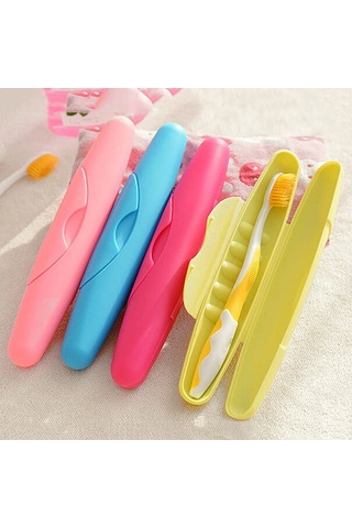 Sones Seyahat Taşınabilir Yıkama Diş Fırçası Kutusu Kapaklı Ve Kilitli Mühürlü Diş Fırçası Kılıfı Gül Kırmızısı Diğer