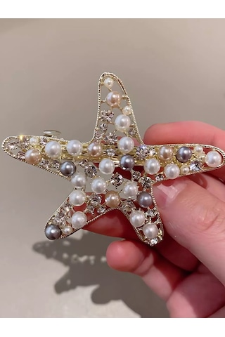 Bijoubijou Taşlı Saç Tokası Yıldız 244632906 Beyaz