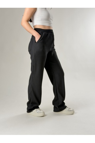 Cocopelli Siyah Fitilli Kadın Baggy Pantolon Coc2672 Siyah