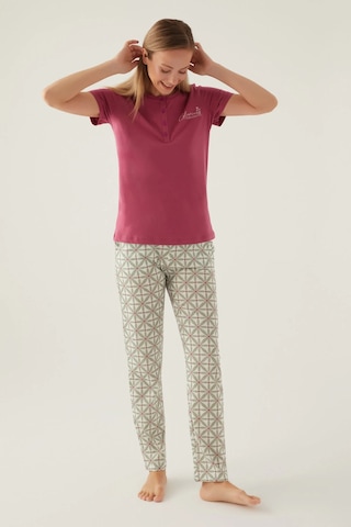 Arnetta 2881 Pamuklu Kısa Kol Kadın Pijama Takımı Mürdüm